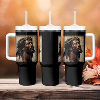 Religious Black Jesus With Crown Of Thorns Tumbler With Handle