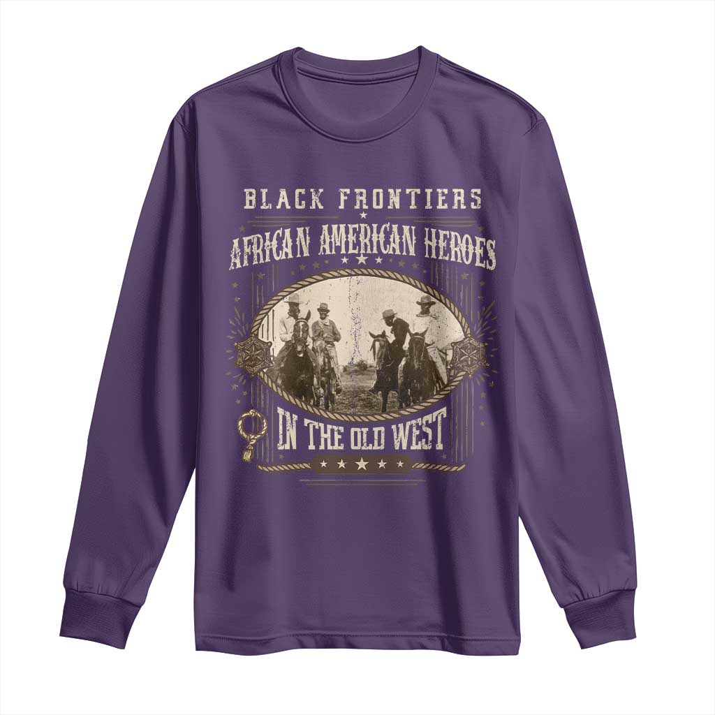 African American Cowboy Long Sleeve Shirt Black Frontiers African American Heroes In The Old West - Wonder Print Shop