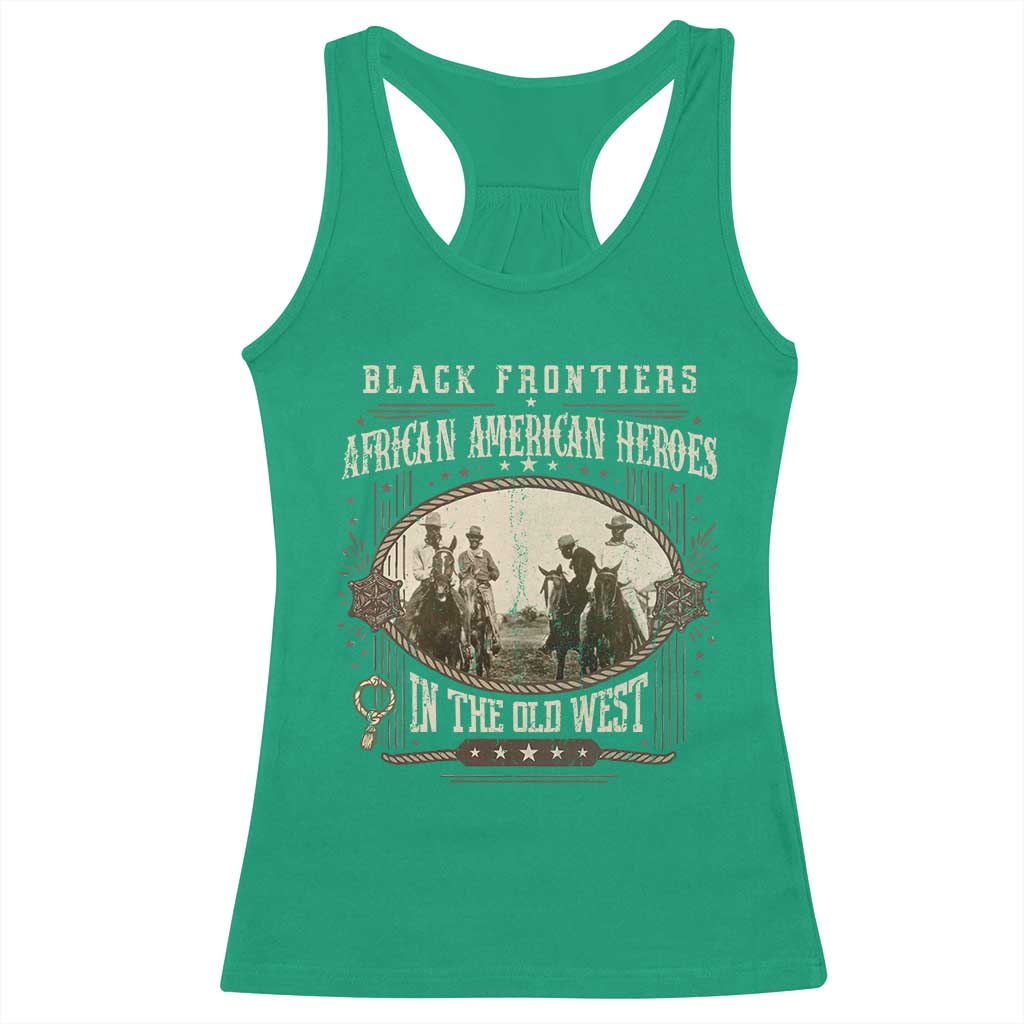 African American Cowboy Racerback Tank Top Black Frontiers African American Heroes In The Old West - Wonder Print Shop
