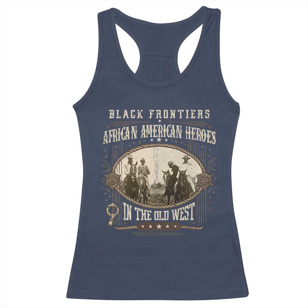 African American Cowboy Racerback Tank Top Black Frontiers African American Heroes In The Old West - Wonder Print Shop
