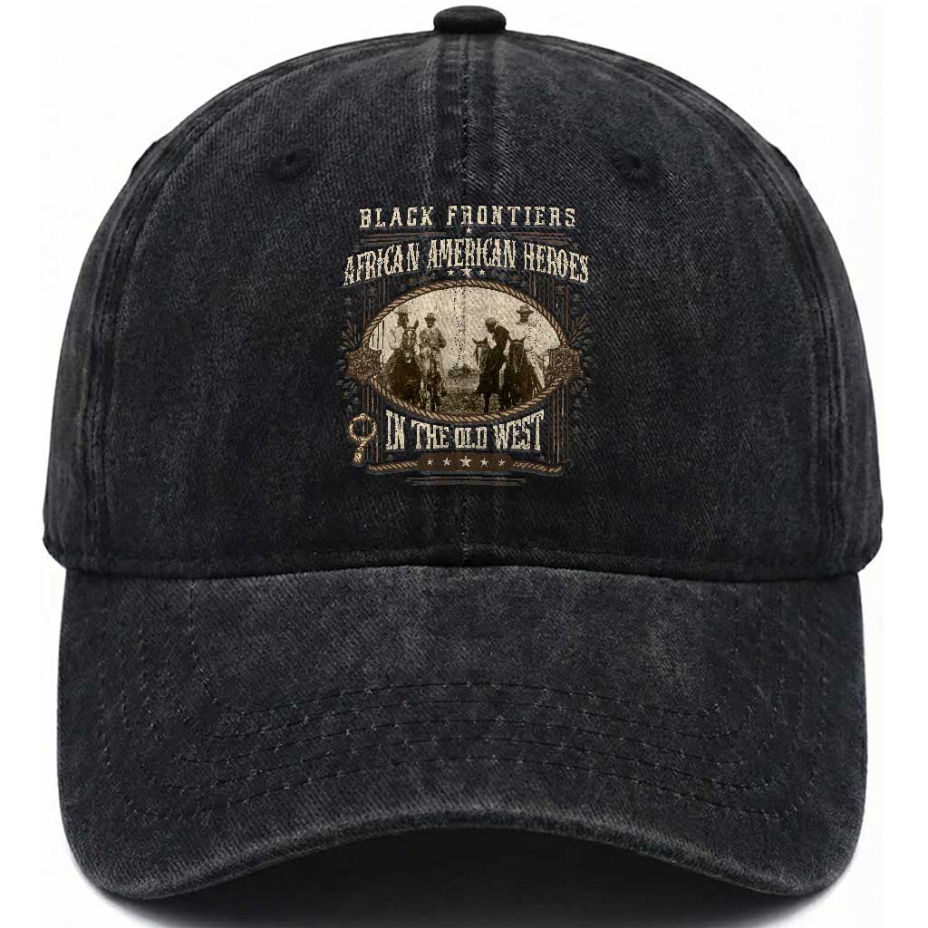 African American Cowboy Washed Cotton Baseball Cap Black Frontiers African American Heroes In The Old West
