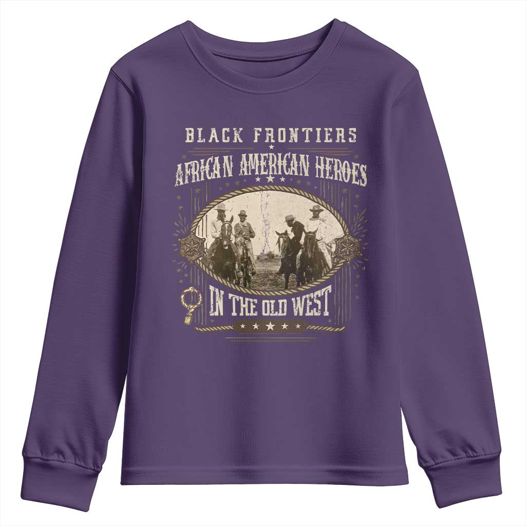 African American Cowboy Youth Sweatshirt Black Frontiers African American Heroes In The Old West - Wonder Print Shop