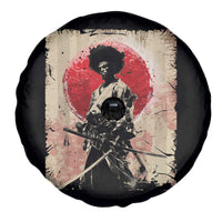 Funny African America Samurai Spare Tire Cover Japanese Art Black Warrior Fighter