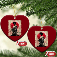 Funny African America Samurai Ceramic Ornament Japanese Art Black Warrior Fighter