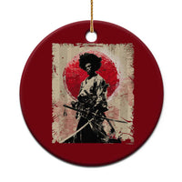 Funny African America Samurai Ceramic Ornament Japanese Art Black Warrior Fighter