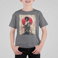 Funny African America Samurai T Shirt For Kid Japanese Art Black Warrior Fighter
