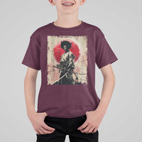Funny African America Samurai T Shirt For Kid Japanese Art Black Warrior Fighter