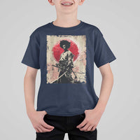 Funny African America Samurai T Shirt For Kid Japanese Art Black Warrior Fighter