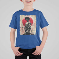 Funny African America Samurai T Shirt For Kid Japanese Art Black Warrior Fighter