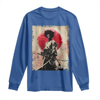 Funny African America Samurai Long Sleeve Shirt Japanese Art Black Warrior Fighter