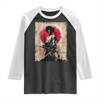 Funny African America Samurai Raglan Shirt Japanese Art Black Warrior Fighter