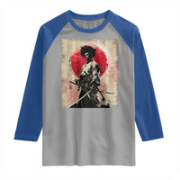 Funny African America Samurai Raglan Shirt Japanese Art Black Warrior Fighter