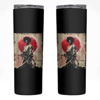 Funny African America Samurai Skinny Tumbler Japanese Art Black Warrior Fighter