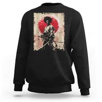 Funny African America Samurai Sweatshirt Japanese Art Black Warrior Fighter