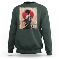 Funny African America Samurai Sweatshirt Japanese Art Black Warrior Fighter