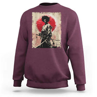 Funny African America Samurai Sweatshirt Japanese Art Black Warrior Fighter