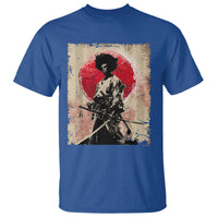Funny African America Samurai T Shirt Japanese Art Black Warrior Fighter