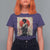 Funny African America Samurai T Shirt For Women Japanese Art Black Warrior Fighter
