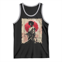 Funny African America Samurai Tank Top Japanese Art Black Warrior Fighter
