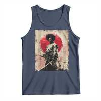 Funny African America Samurai Tank Top Japanese Art Black Warrior Fighter