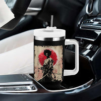 Funny African America Samurai Tumbler With Handle Japanese Art Black Warrior Fighter