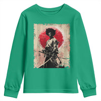 Funny African America Samurai Youth Sweatshirt Japanese Art Black Warrior Fighter