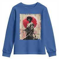 Funny African America Samurai Youth Sweatshirt Japanese Art Black Warrior Fighter