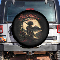 Funny African America Samurai Spare Tire Cover Japanese Art Black Warrior Sakura