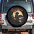 Funny African America Samurai Spare Tire Cover Japanese Art Black Warrior Sakura