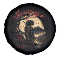 Funny African America Samurai Spare Tire Cover Japanese Art Black Warrior Sakura