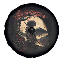 Funny African America Samurai Spare Tire Cover Japanese Art Black Warrior Sakura