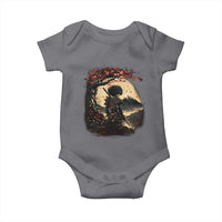Funny African America Samurai Baby Onesie Japanese Art Black Warrior Sakura