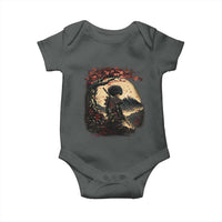 Funny African America Samurai Baby Onesie Japanese Art Black Warrior Sakura