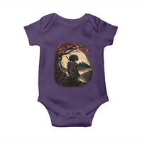 Funny African America Samurai Baby Onesie Japanese Art Black Warrior Sakura
