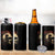 Funny African American Samurai 4 in 1 Can Cooler Tumbler Japanese Art Black Warrior Sakura
