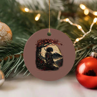 Funny African American Samurai Ceramic Ornament Japanese Art Black Warrior Sakura