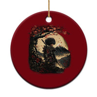 Funny African American Samurai Ceramic Ornament Japanese Art Black Warrior Sakura