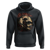 Funny African America Samurai Hoodie Japanese Art Black Warrior Sakura