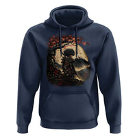 Funny African America Samurai Hoodie Japanese Art Black Warrior Sakura