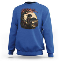 Funny African America Samurai Sweatshirt Japanese Art Black Warrior Sakura