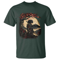 Funny African America Samurai T Shirt Japanese Art Black Warrior Sakura