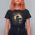 Funny African America Samurai T Shirt For Women Japanese Art Black Warrior Sakura