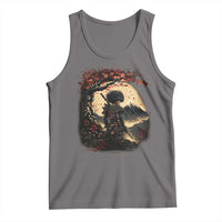 Funny African America Samurai Tank Top Japanese Art Black Warrior Sakura
