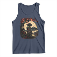 Funny African America Samurai Tank Top Japanese Art Black Warrior Sakura