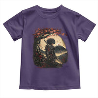 Funny African America Samurai Toddler T Shirt Japanese Art Black Warrior Sakura