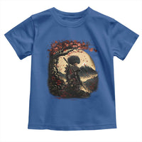 Funny African America Samurai Toddler T Shirt Japanese Art Black Warrior Sakura