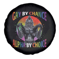 Funny Gay By Chance Alpha By Choice Spare Tire Cover Wolf Alpha LGBTQ - Wonder Print Shop