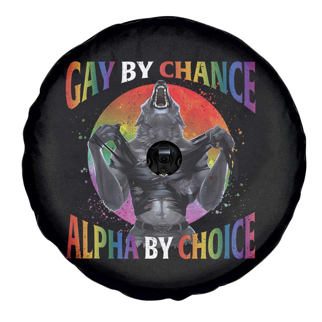 Funny Gay By Chance Alpha By Choice Spare Tire Cover Wolf Alpha LGBTQ - Wonder Print Shop