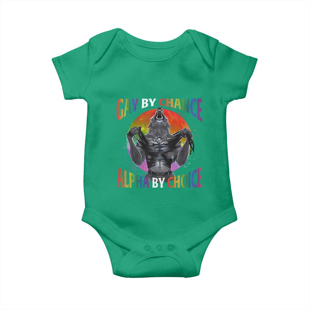 Funny Gay By Chance Alpha By Choice Baby Onesie Wolf Alpha LGBTQ - Wonder Print Shop