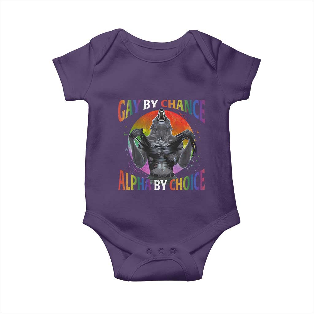 Funny Gay By Chance Alpha By Choice Baby Onesie Wolf Alpha LGBTQ - Wonder Print Shop